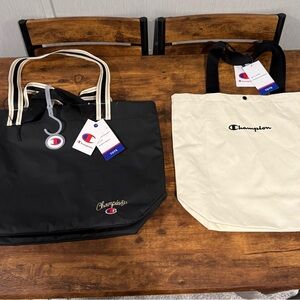Champion Black and Cream Tote Set